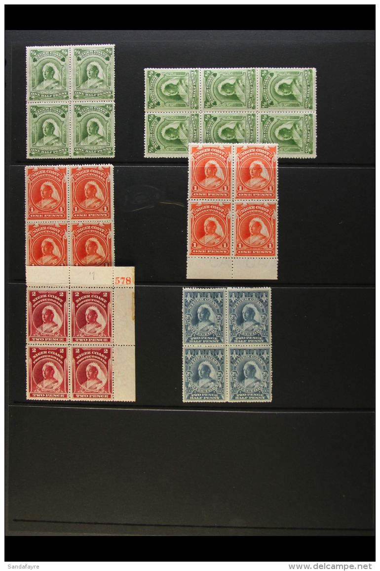 1897-98 MINT BLOCKS 4 &amp; 6. An Attractive Selection Of Mint Blocks Includes &frac12;d Greens SG 66b (block 6)... - Other & Unclassified