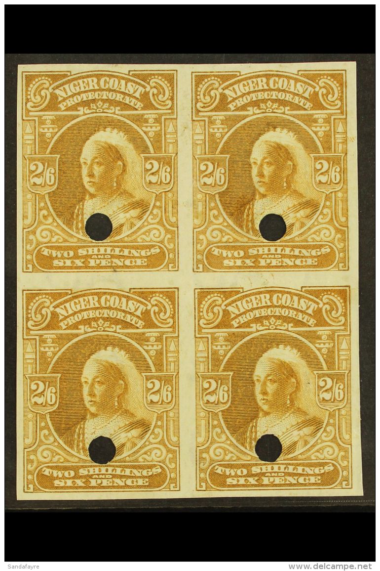 1897-98 2s6d Olive- Bistre IMPERFORATE BLOCK OF FOUR, Each With Small Punch Hole, No Gum And Pristine. A Lovely... - Other & Unclassified