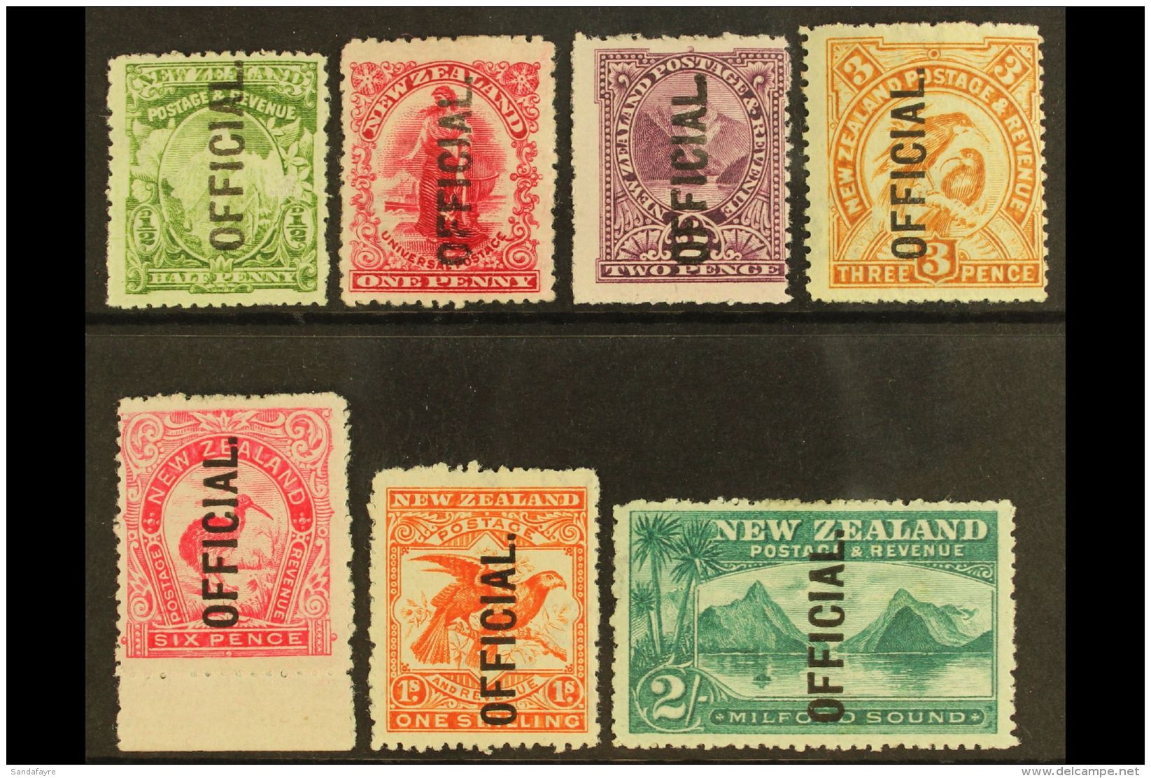 OFFICIAL 1907-11 Pictorial Set To 2s (one Of Each Value, SG O59/66) Fine Mint. Fresh And Attractive! (7 Stamps)... - Altri & Non Classificati