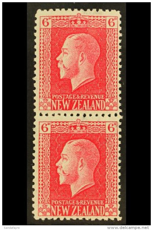 1915-30 6d Carmine, Watermark Sideways IN PAIR WITH NO WATERMARK STAMP, SG 434+a, Superb Lightly Hinged Mint, The... - Altri & Non Classificati