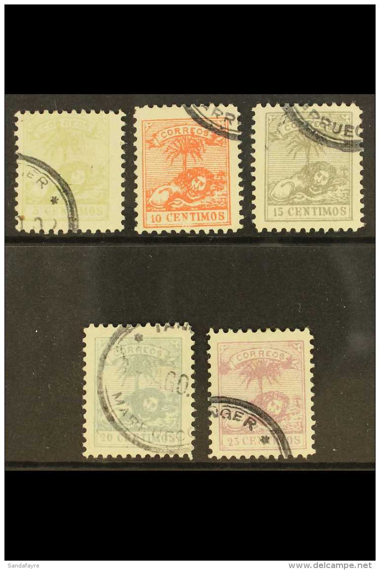 TANGER A TETUAN LOCAL POST 1896 Lion Complete Set, Yvert 134/38, Very Fine Used, Fresh. (5 Stamps) For More... - Sonstige & Ohne Zuordnung