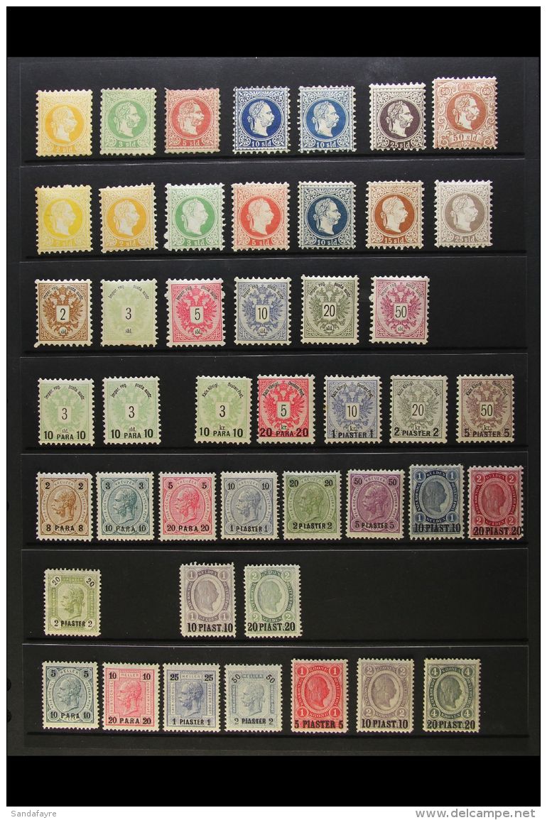 AUSTRIA 1867-1914 MINT COLLECTION On Stock Pages. Includes 1867-83 (coarse Printing) Complete Set With Additional... - Sonstige & Ohne Zuordnung