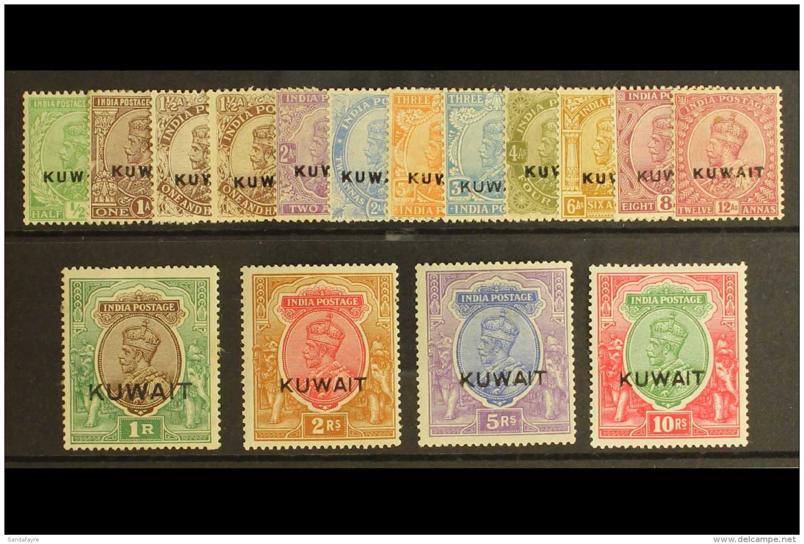 1923 Stamps Of India Ovptd "Kuwait", SG 1/15, Set Complete, Very Fine And Fresh Mint. (15 Stamps) For More Images,... - Kuwait