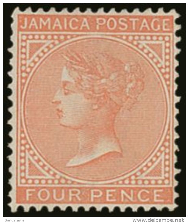 1883 4d Red-orange SG 22, Mint With Good Colour And Small Part Gum, Scarce Shade.  For More Images, Please Visit... - Jamaica (...-1961)