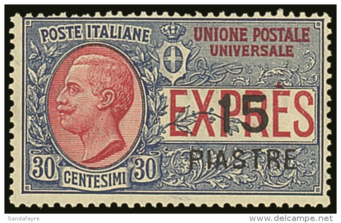 OFFICES IN LEVANT - CONSTANTINOPLE 1922 15pi On 30c Express, Sass 2, Fine And Fresh Never Hinged Mint. Rare Stamp.... - Otros & Sin Clasificación