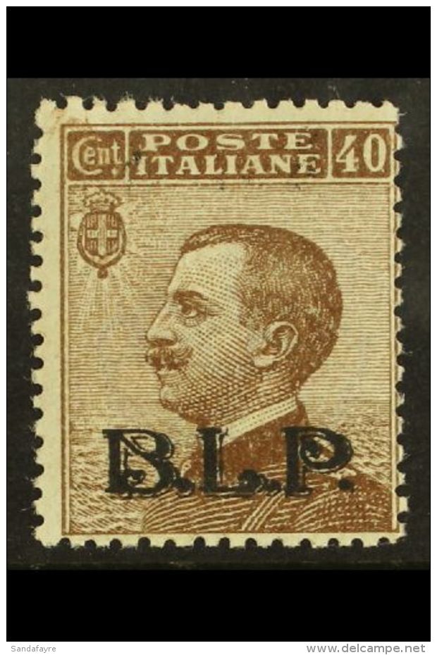 PUBLICITY STAMPS - B.L.P 1922 40c Brown Overprinted "BLP" In Blue, Type 2, Sass 9, Centered Right But Still Fine... - Non Classificati