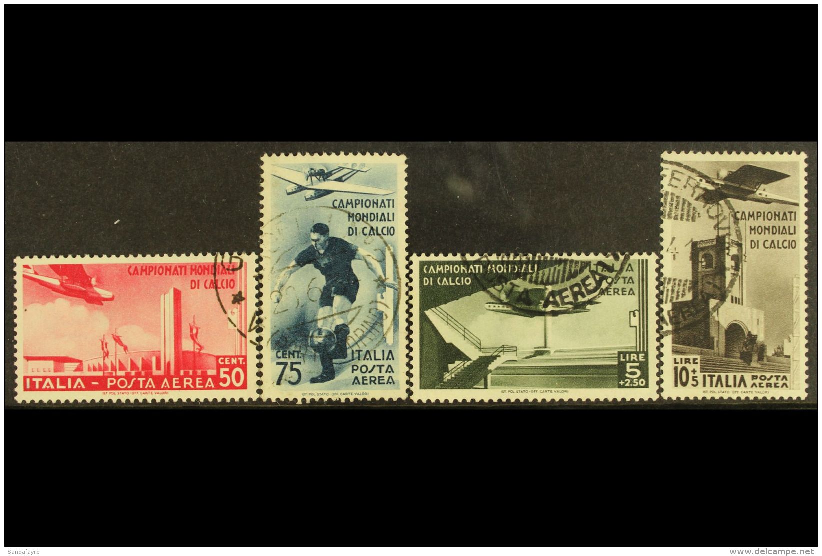 1934 World Soccer Championships, Air Set, Sass S1513, Very Fine Used. Cat &euro;1550 (&pound;1170) (4 Stamps) For... - Zonder Classificatie