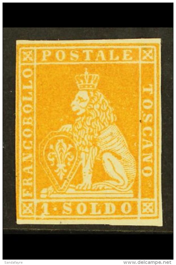 TUSCANY 1851 1so Orange Bistre, Lion, PROOF, Sass P2, Very Fine Unused. Cat &euro;325 (&pound;250) For More... - Zonder Classificatie