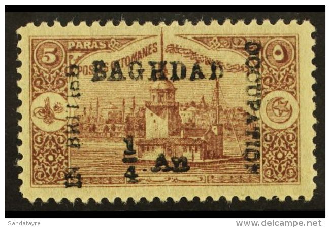 BAGHDAD - BRITISH OCCUPATION 1917 &frac14;a On 5pa Dull Purple, SG 2, Fine Unused (no Gum). For More Images,... - Irak