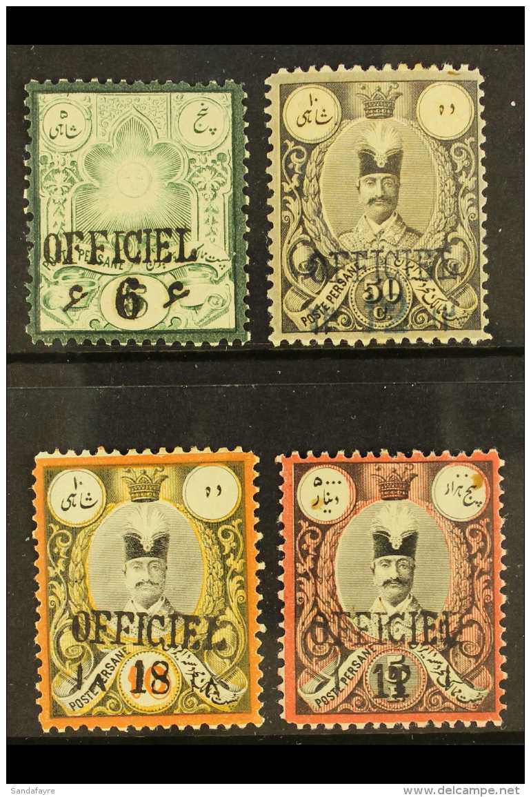 1885 Provisional Issue 6 On 5sh Type A, 12 On 50c, 18 On 10sh And 1T On 5f, SG 76, 78/80, Mint With Large Part... - Iran