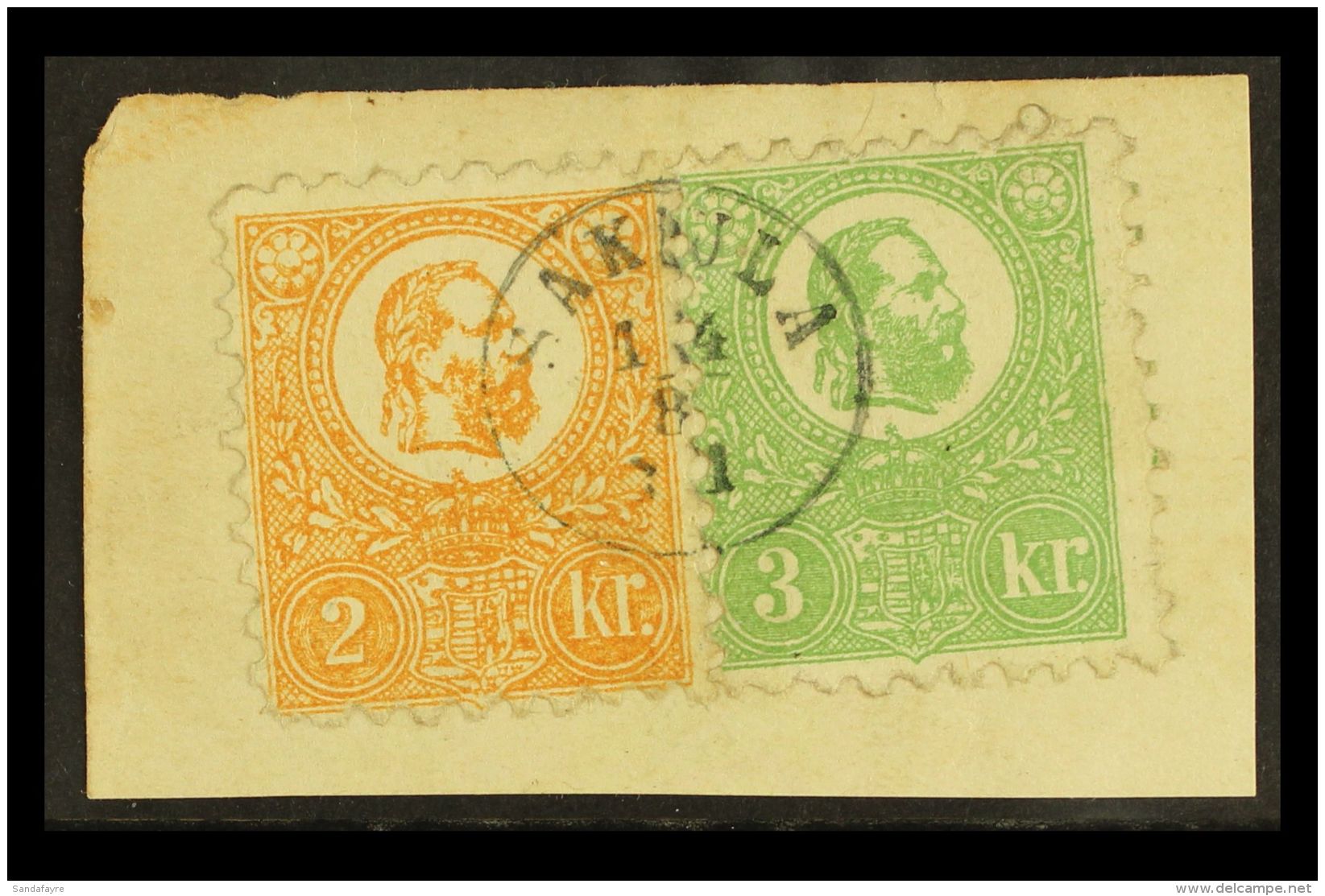 1871 LITHO ISSUE 2k Orange And 3k Green Michel 1 And 2, On A Piece Tied By Neat Thimble Cds Of  SAKULA 14/8/71 (... - Sonstige & Ohne Zuordnung