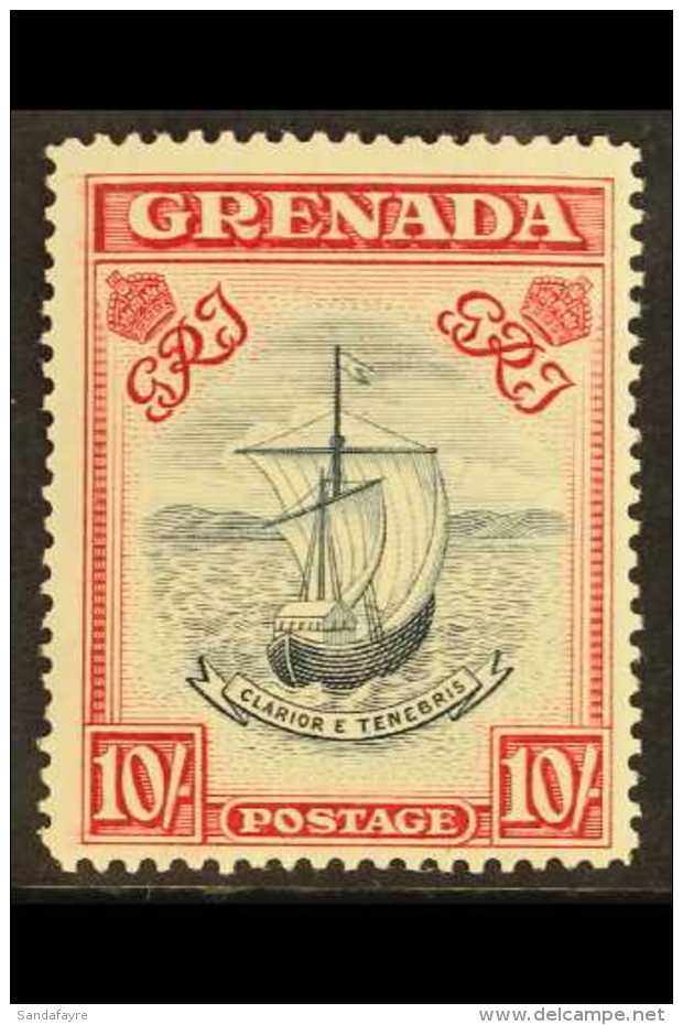 1938 10s Slate Blue And Brt Carmie, Narrow, SG 163b, VfM Cat &pound;300 For More Images, Please Visit... - Grenada (...-1974)