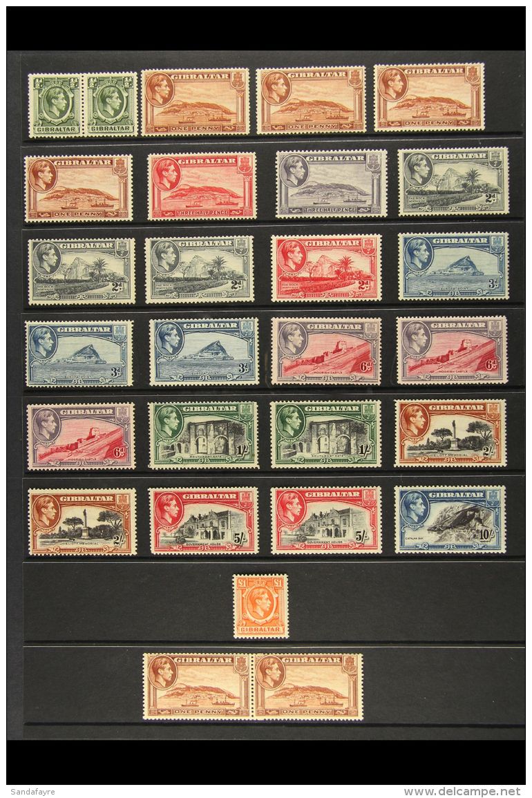 1938-51 Pictorials Complete Set, SG 121/31, Plus Some Better Perforation Changes Inc 1d Perf 14, 1d Perf... - Gibraltar