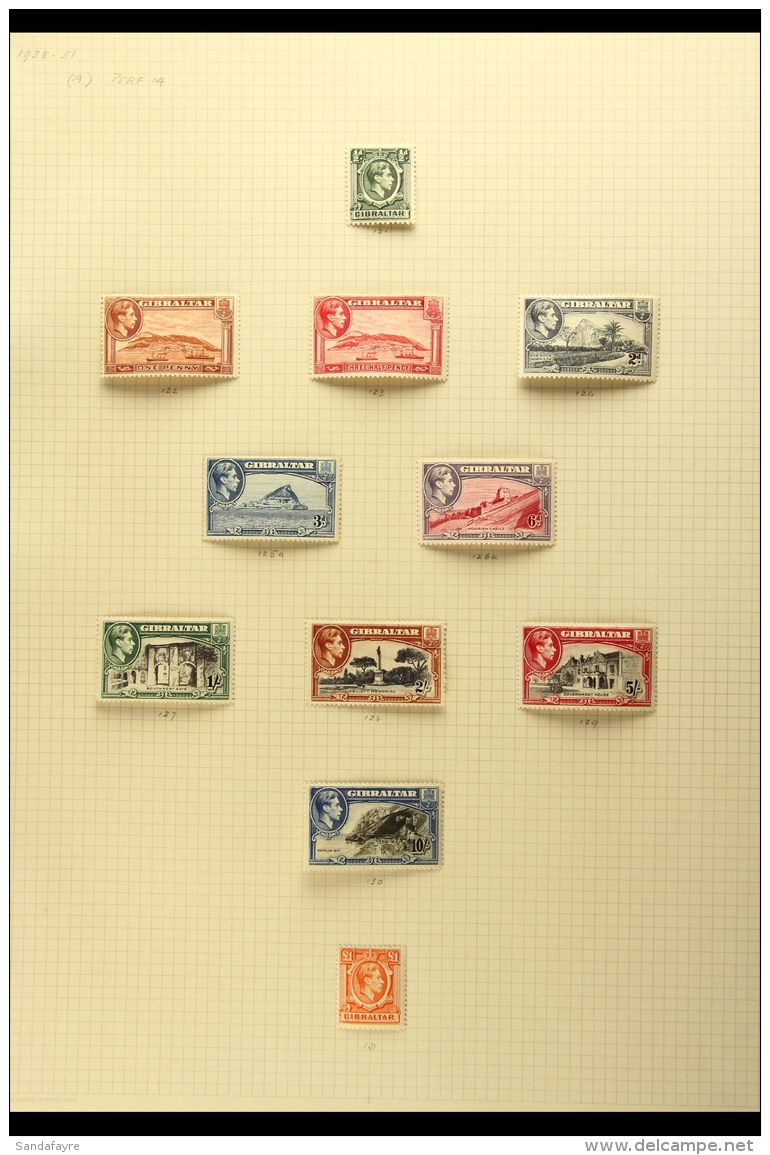 1937-52  SPECIALIZED KGVI MINT COLLECTION Neatly Presented On Written Up On Album Pages. A Comprehensive... - Gibraltar