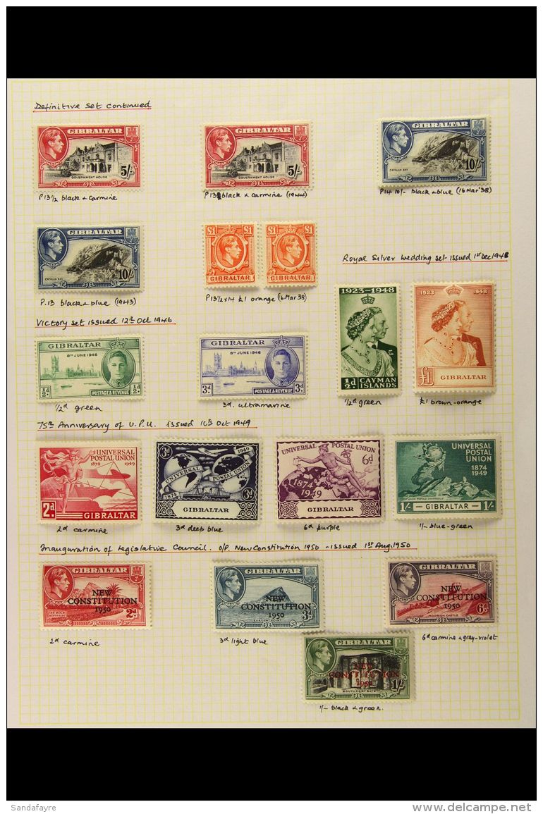 1937-51 EXTENSIVE KGVI VERY FINE MINT COLLECTION Neatly Presented On Written Up Pages. Includes 1938-51 Pictorial... - Gibraltar