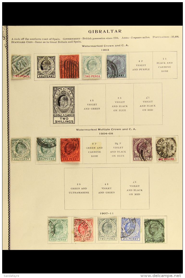 1903-1950 FRESH MINT AND USED COLLECTION On Printed Pages With Some Better Values To &pound;1, Mostly Fine To Very... - Gibraltar