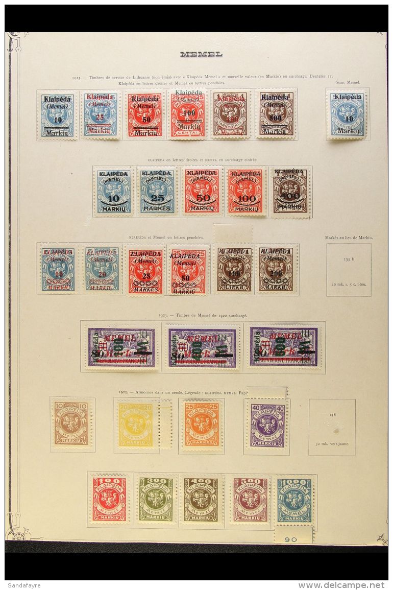LITHUANIAN OCCUPATION 1923 FINE MINT COLLECTION On Pages, All Different, Inc 1923 Union Set, 1923 (Apr) "Centu"... - Otros & Sin Clasificación
