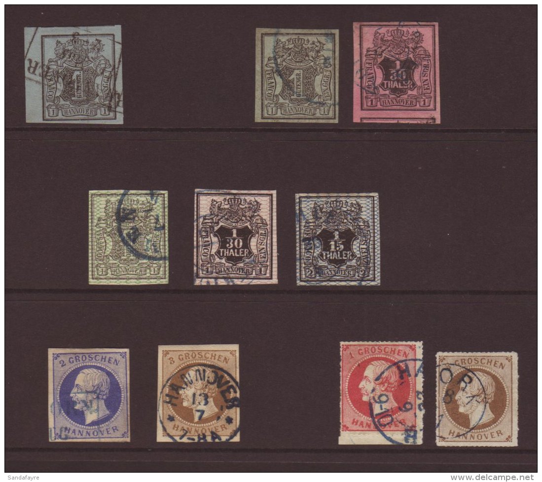 HANOVER 1850-1864 VERY FINE USED Group Of All Different Choice Examples With Nice Cancels, Imperfs With Four Good... - Sonstige & Ohne Zuordnung