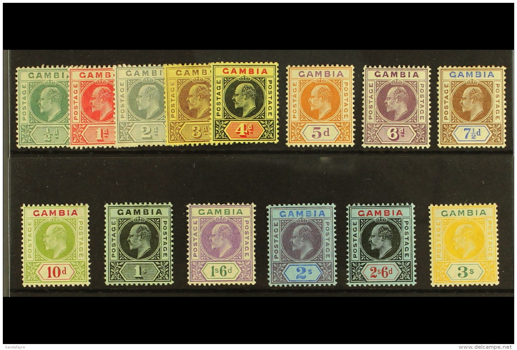 1909 KEVII Definitives (wmk Mult Crown CA) Complete Set, SG 72/85, Fine Fresh Mint. (14 Stamps) For More Images,... - Gambia (...-1964)