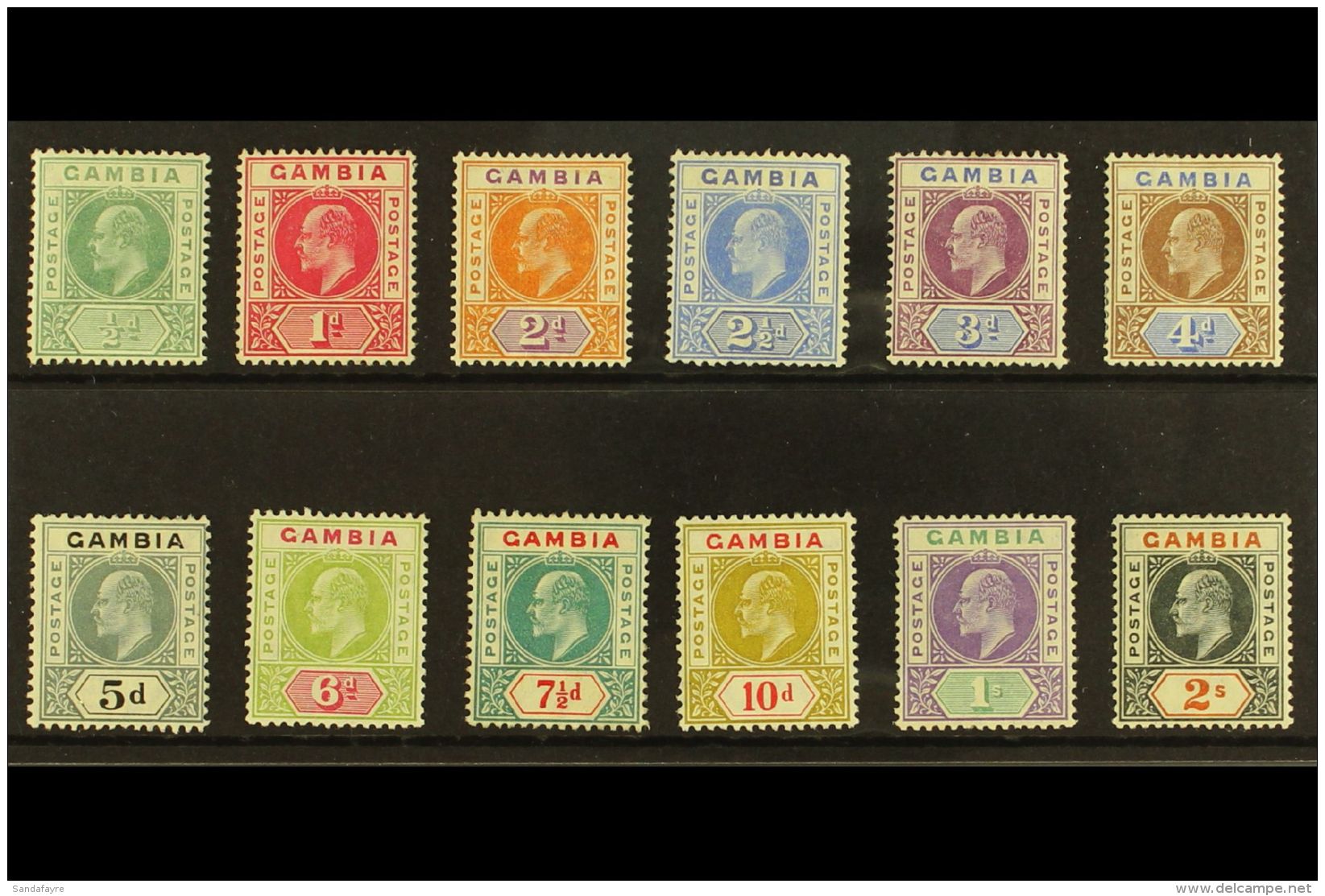 1904-06 KEVII Definitives (wmk Mult Crown CA) Complete Set, SG 57/68, Fine Fresh Mint. (12 Stamps) For More... - Gambia (...-1964)