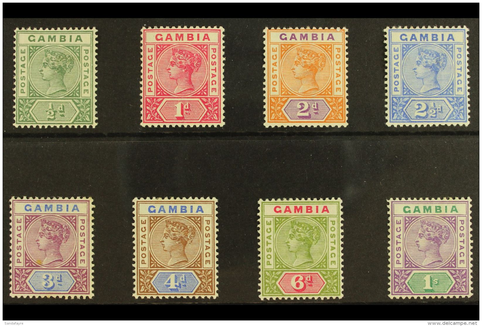 1898-1902 QV Definitives Complete Set, SG 37/44, Very Fine Mint. (8 Stamps) For More Images, Please Visit... - Gambia (...-1964)