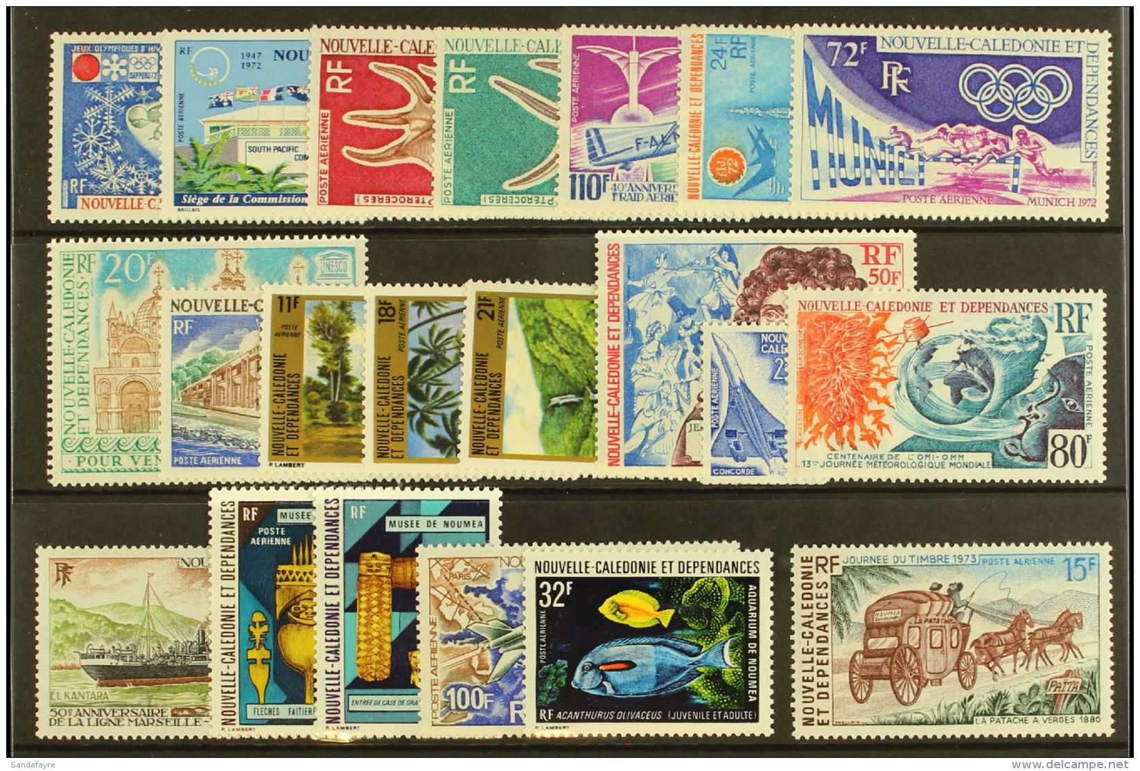 NEW CALEDONIA 1972-73 Complete Air Post Collection. Never Hinged Mint (20 Stamps) For More Images, Please Visit... - Otros & Sin Clasificación
