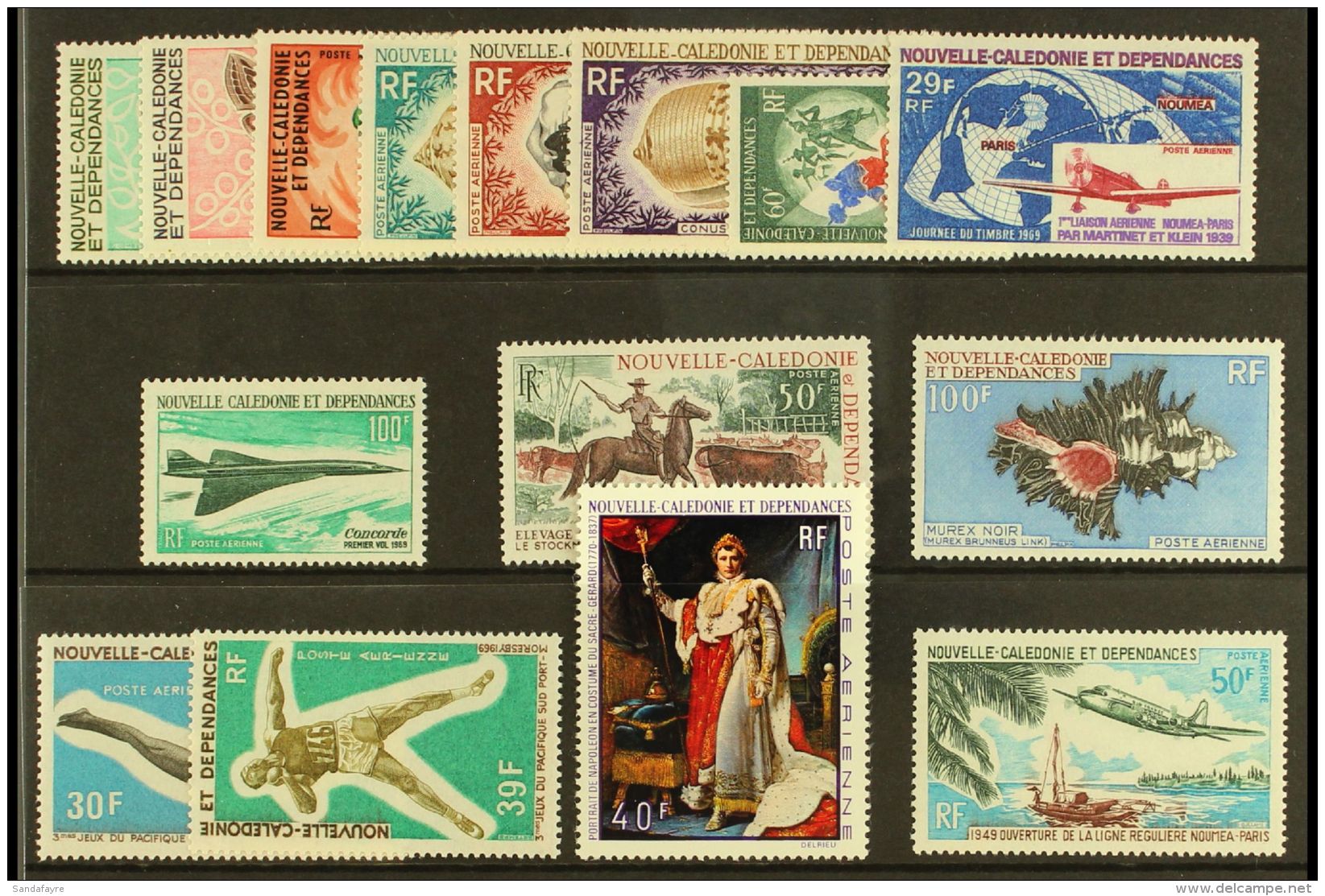 NEW CALEDONIA 1968-69 Complete Air Post Collection. Never Hinged Mint (15 Stamps) For More Images, Please Visit... - Otros & Sin Clasificación