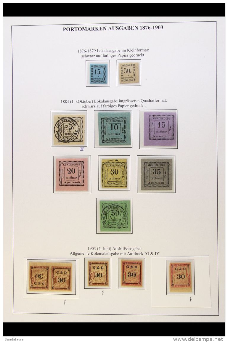 GUADELOUPE POSTAGE DUES 1879-1903 Attractive Collection In Hingeless Mounts On A Page, Inc 1879 15c Mint &amp; 30c... - Other & Unclassified