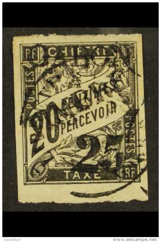 GABON 1889 "25" On 20c Black, Yvert 13 (SG 13), Very Fine Used, Signed Brun. For More Images, Please Visit... - Altri & Non Classificati