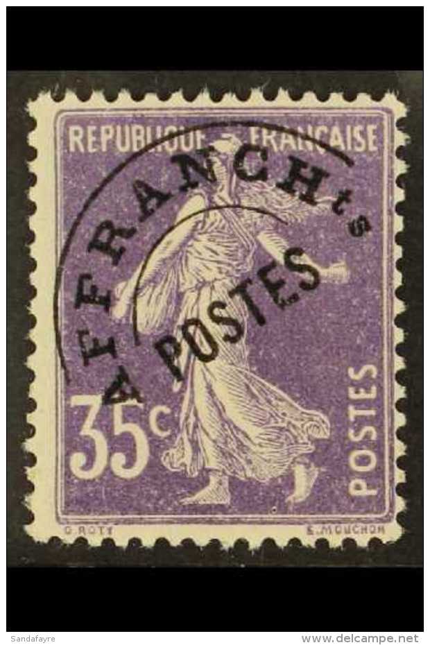 PRECANCELS (PREOBLITERES) 1922-47 35c Violet (Sower/full Background), Yvert 62, Never Hinged Mint For More Images,... - Andere & Zonder Classificatie