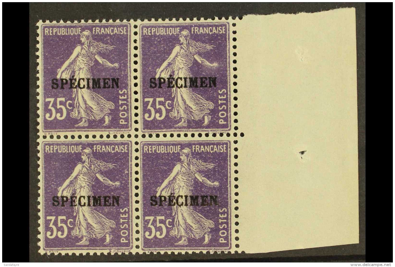 COURS D'INSTRUCTION 1925 35c Violet Sower With "SPECIMEN" Overprint, Yvert 142-CI 2, Fine Never Hinged Mint... - Otros & Sin Clasificación