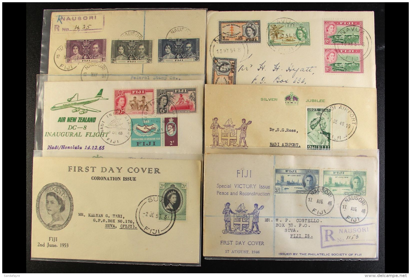 COVERS ACCUMULATION  Interesting Group Of Philatelic And Commercial Covers. Note Official Stampless Items,... - Fidschi-Inseln (...-1970)