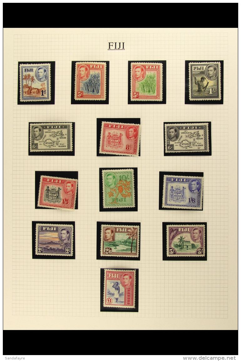 1937-52 FINE MINT COLLECTION Neatly Presented In Mounts On Album Pages. A Complete Basic KGVI Collection With Some... - Fiji (...-1970)