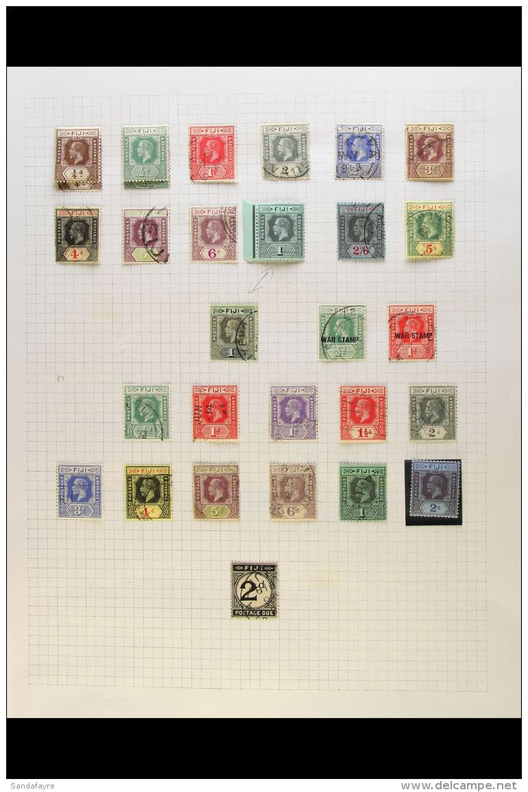 1876-1927 USED COLLECTION A Small Collection On Album Pages Which Includes 1876 1d Grey-blue Plus 6d Carmine-rose,... - Fiji (...-1970)