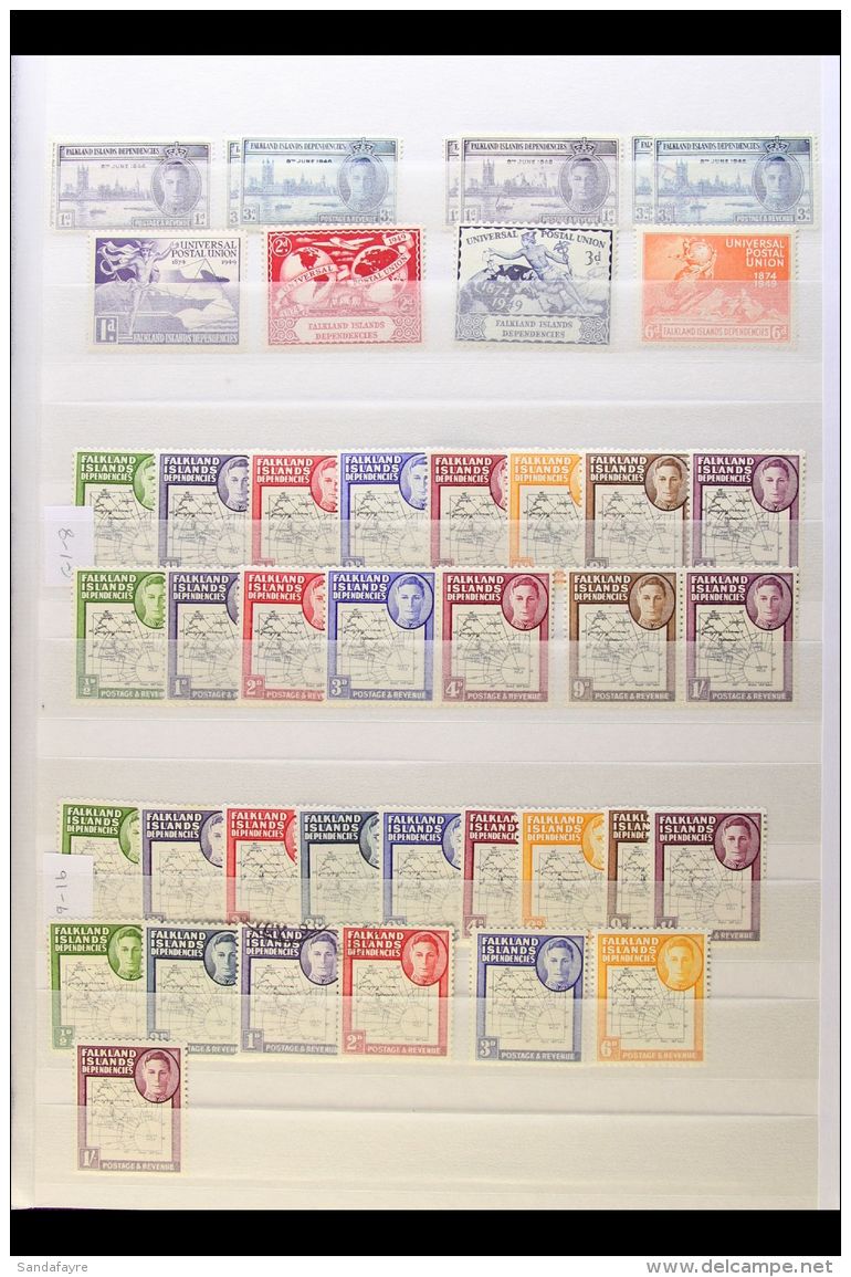 1944-1980 VERY FINE RANGES ON STOCKLEAVES Mostly Mint/never Hinged Mint, Plus A Few Used. Note 1944-45 Falklands... - Falkland