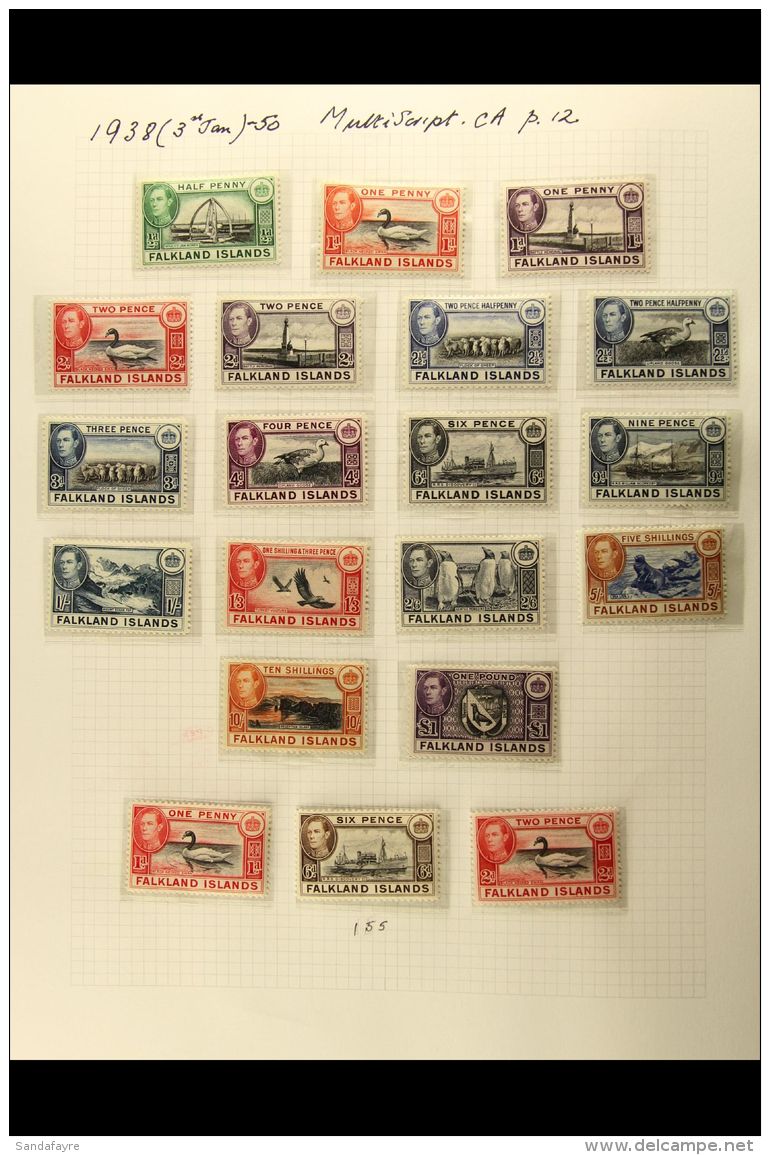 1938-82 FINE MINT COLLECTION Nice Clean Lot, Mostly In Complete Sets, We Both KGVI 1938-50 &amp; 1952 Definitives... - Falkland Islands