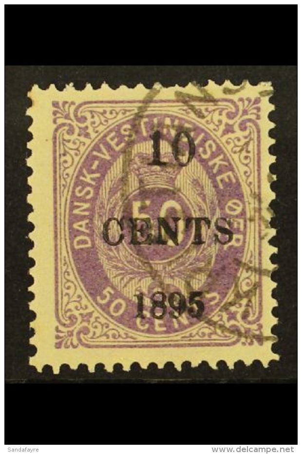 1895 10c On 50c Reddish Lilac, SG 38, Fine Used. For More Images, Please Visit... - Dänisch-Westindien