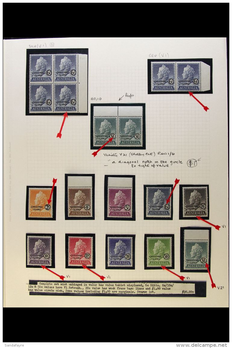 1958 PROVISIONALS COLLECTION A Never Hinged Mint Specialised Assembly On Album Pages With The 1958 First Issue... - Christmaseiland