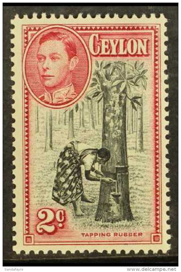 1938 2c Black And Carmine, Variety "perf 13&frac12; X 13,", SG 386a, Very Fine And Fresh Mint. For More Images,... - Ceilán (...-1947)