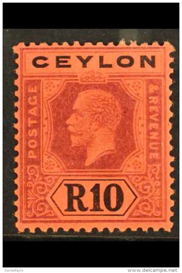 1912-25 10r Purple &amp; Black/red, Die II, SG 318b, Very Fine Mint For More Images, Please Visit... - Ceilán (...-1947)