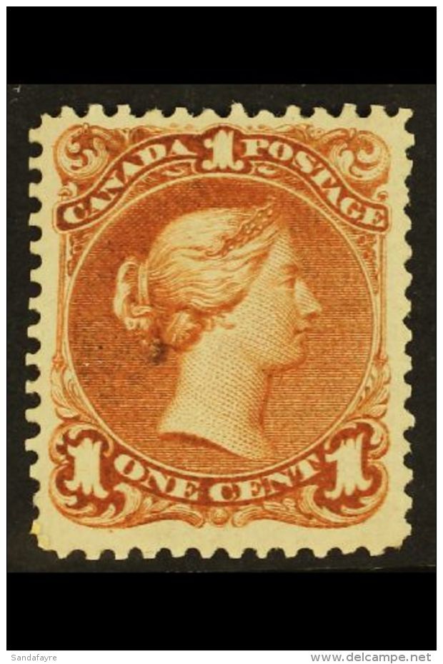 1868-71 1c Red Brown "Large Queen", SG 55 (Unitrade 22), Very Fine Mint With Almost Imperceptible Hinge Mark,... - Altri & Non Classificati