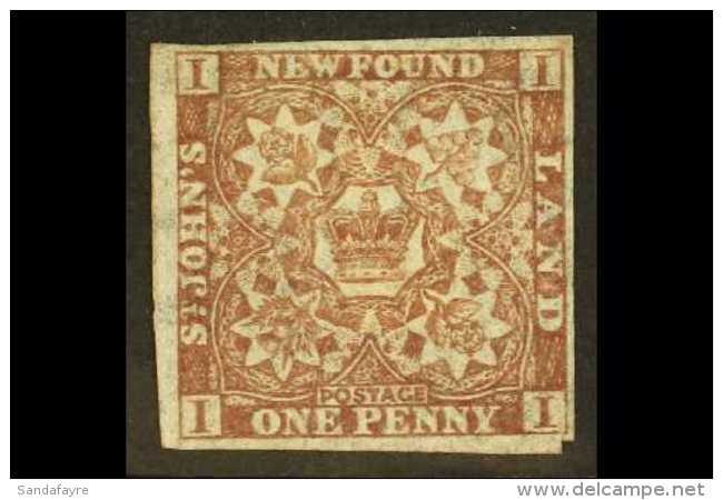 1862-64 1d Chocolate- Brown Imperf, SG 16, Mint With 4 Margins, Part OG. For More Images, Please Visit... - Otros & Sin Clasificación