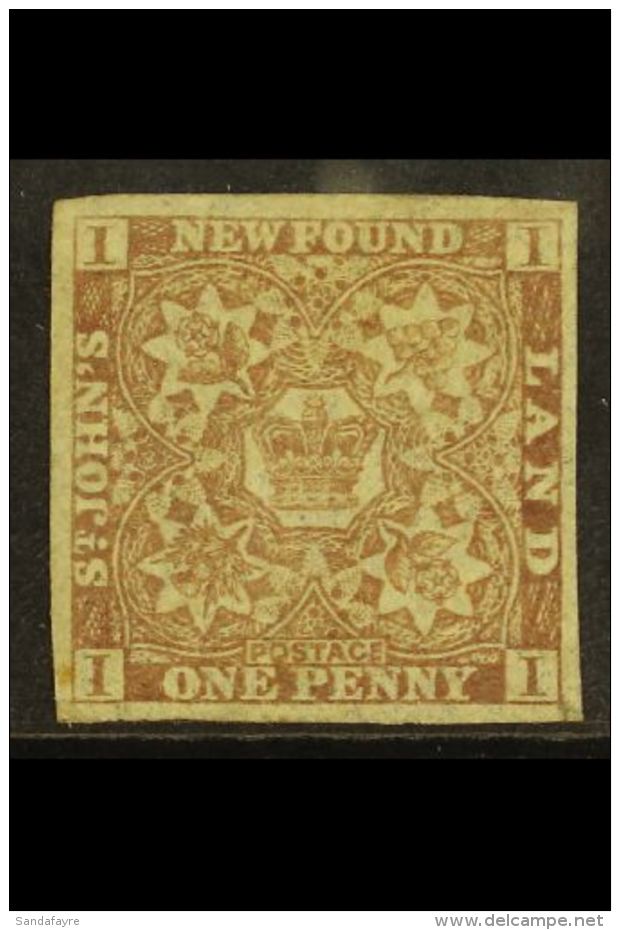 1861-64 1d Chocolate-brown Imperf, SG 16, Lightly Hinged Mint With 4 Good Neat Margins. For More Images, Please... - Otros & Sin Clasificación