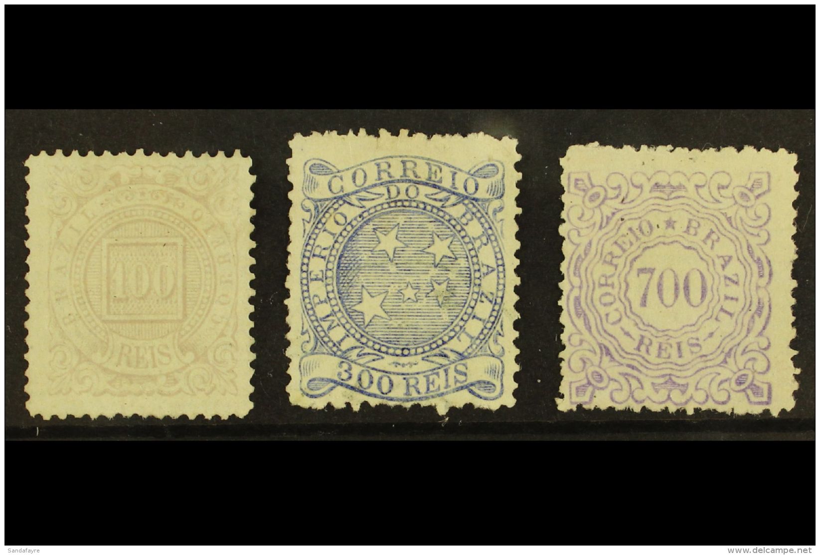 1884-88 100r Pale Lilac, SG 82, 300r Dull Blue, SG 84, And 700r Lilac, SG86, Unused Without Gum. (3 Stamps) For... - Other & Unclassified