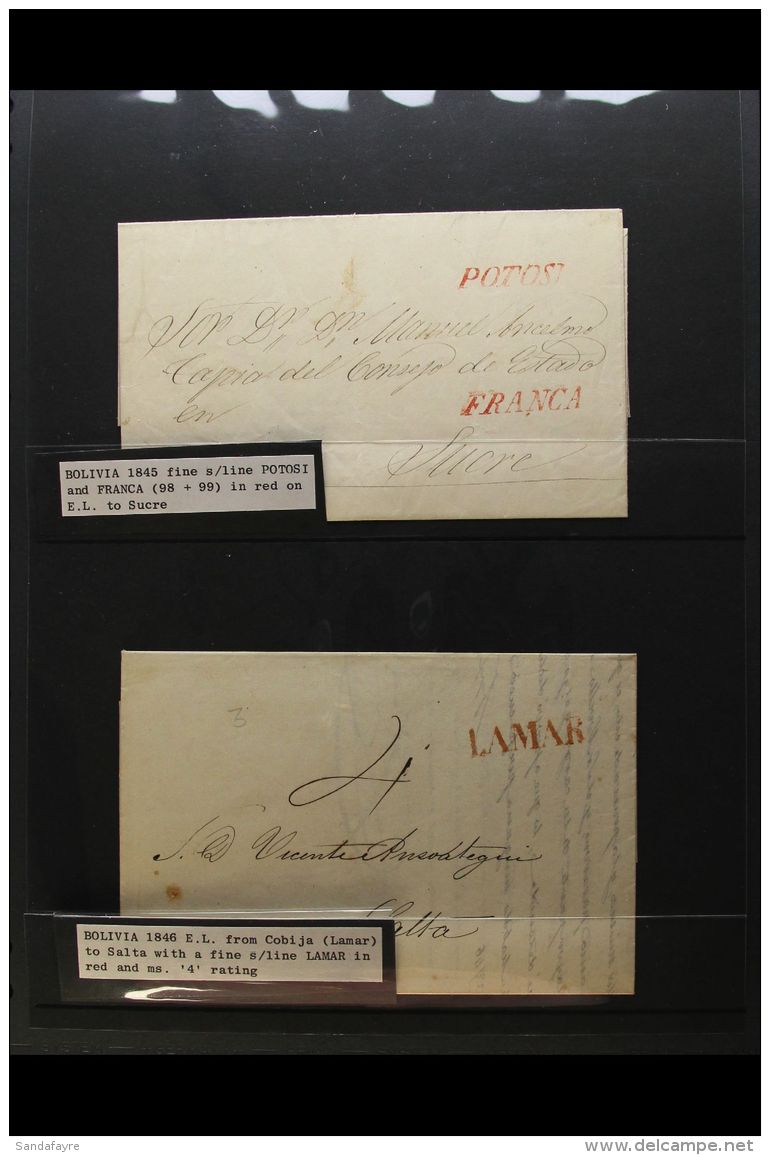 1845-1894 POSTAL HISTORY COLLECTION An Interesting Collection Of E/L's And Unused Postal Stationery Items, ALL... - Bolivia