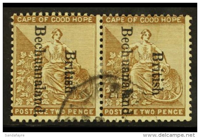 1893-95 2d Bistre Pair, Left Stamp With "No Dots To I Of British", SG 39/39f, Fine Used (1 Pair) For More Images,... - Altri & Non Classificati