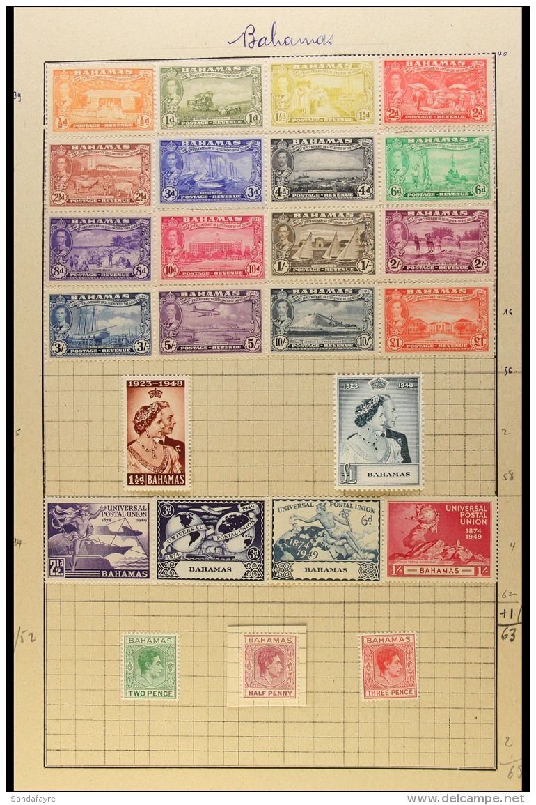 UPU "SPECIMEN" PAGE 1948 - 1949 Range Of Mint Sets Mounted On Card From The UPU Archive Of A French Colonial... - Altri & Non Classificati