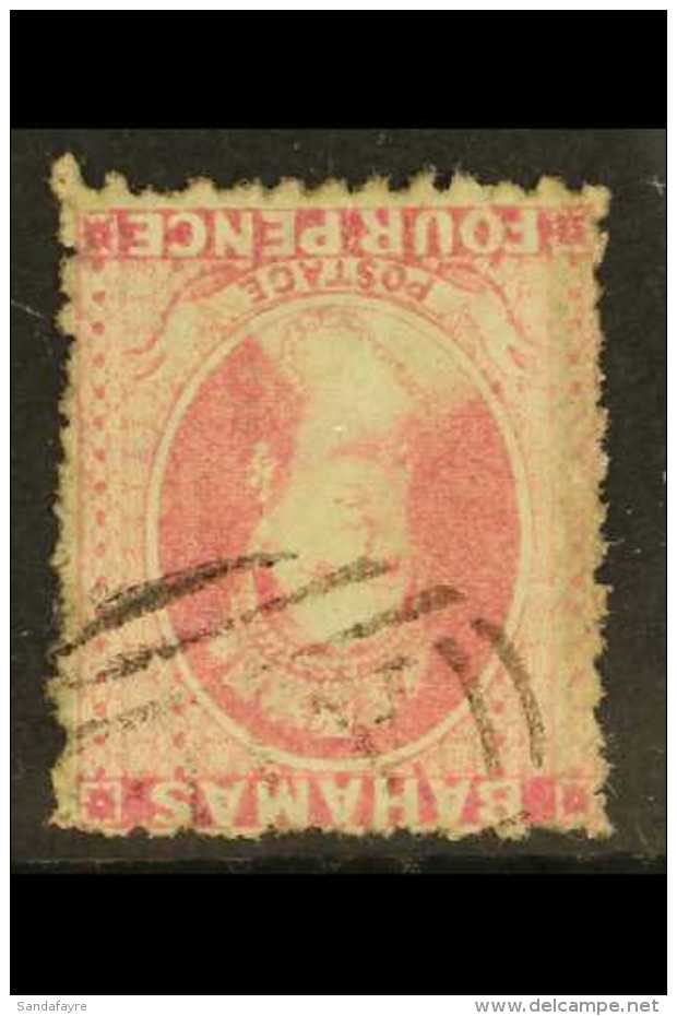 1863-77 4d Bright Rose WATERMARK INVERTED Variety, SG 26w, Finely Used, Minor Soiling, Scarce. For More Images,... - Altri & Non Classificati