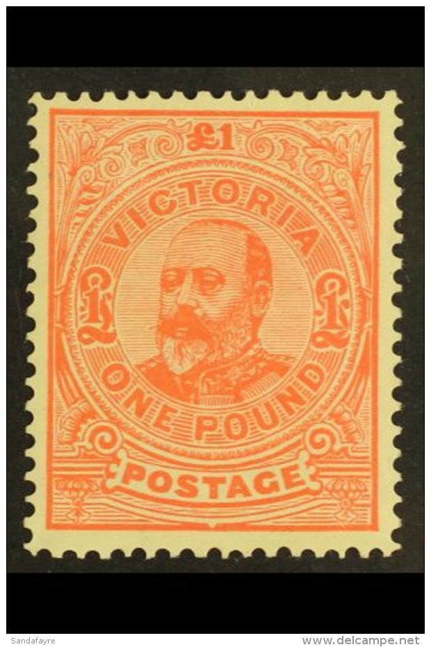 VICTORIA 1910 &pound;1 Dull Rose Wmk Crown Over V, Perf 12&frac12;, SG 431a, Very Fine NEVER HINGED MINT. A... - Andere & Zonder Classificatie