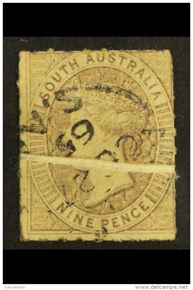 SOUTH AUSTRALIA 1860-9 9d Grey-lilac, Roulette, Opened Pre-printing Paper Crease VARIETY Across Entire Design, SG... - Otros & Sin Clasificación